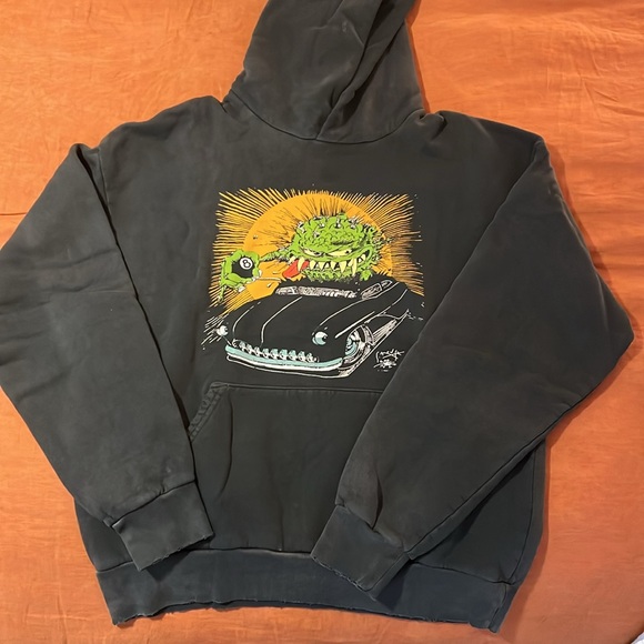 NWT Re/Done Men’s “Warthead” Sun Faded Black Hoody, Size Small - Picture 3 of 7